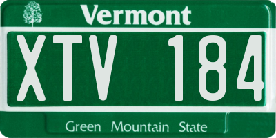 VT license plate XTV184
