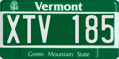 VT license plate XTV185