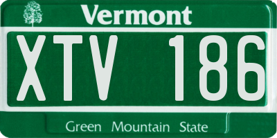VT license plate XTV186
