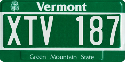 VT license plate XTV187