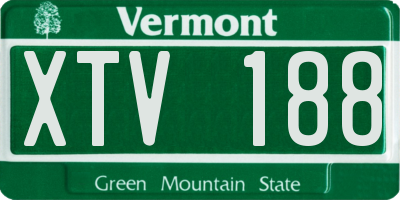 VT license plate XTV188