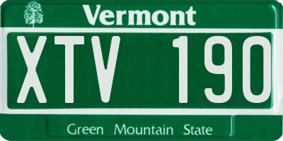 VT license plate XTV190