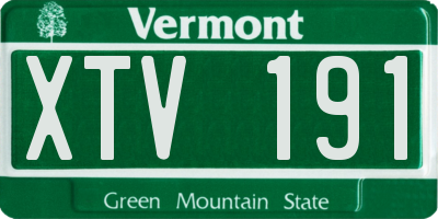 VT license plate XTV191