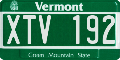 VT license plate XTV192