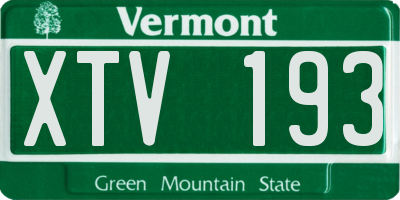 VT license plate XTV193