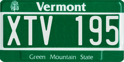 VT license plate XTV195