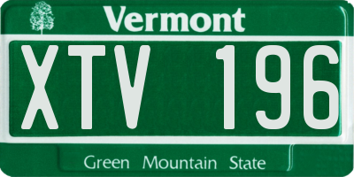 VT license plate XTV196