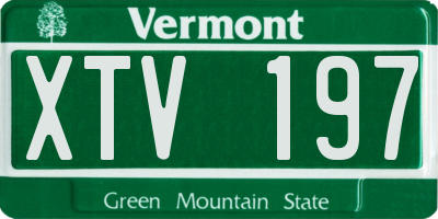 VT license plate XTV197