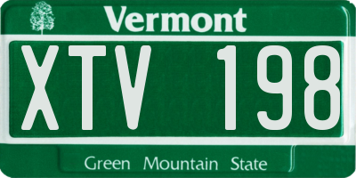 VT license plate XTV198