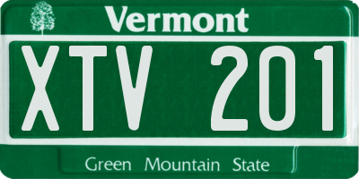 VT license plate XTV201
