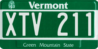 VT license plate XTV211