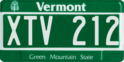VT license plate XTV212