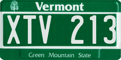 VT license plate XTV213