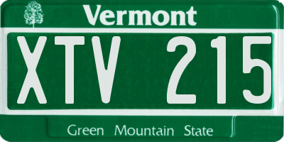 VT license plate XTV215