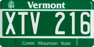 VT license plate XTV216