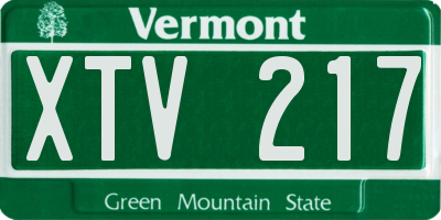 VT license plate XTV217