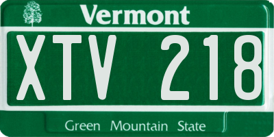 VT license plate XTV218