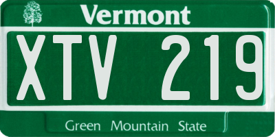 VT license plate XTV219