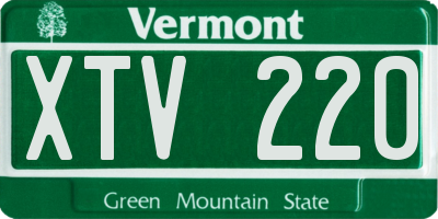 VT license plate XTV220