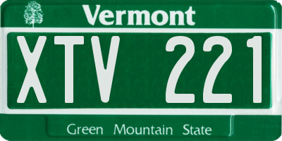 VT license plate XTV221