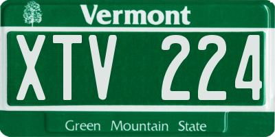 VT license plate XTV224