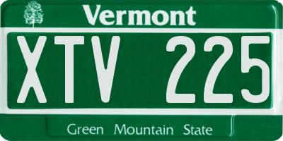 VT license plate XTV225