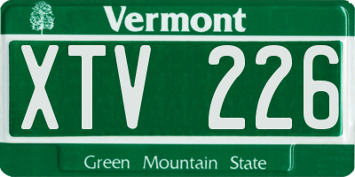 VT license plate XTV226