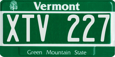 VT license plate XTV227