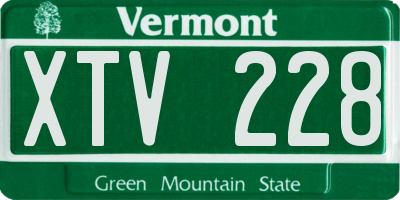 VT license plate XTV228