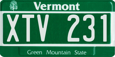 VT license plate XTV231