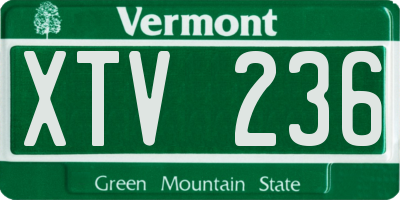 VT license plate XTV236
