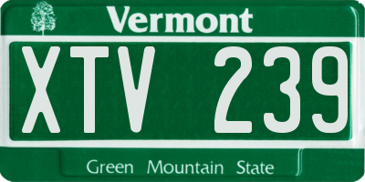 VT license plate XTV239