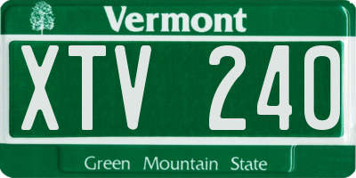 VT license plate XTV240