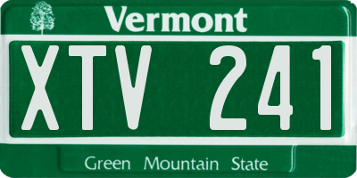 VT license plate XTV241
