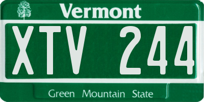 VT license plate XTV244