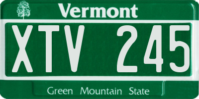 VT license plate XTV245