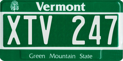 VT license plate XTV247