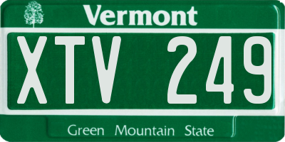 VT license plate XTV249