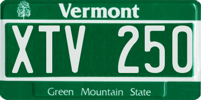 VT license plate XTV250