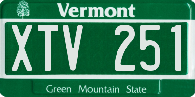 VT license plate XTV251