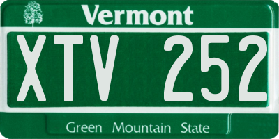 VT license plate XTV252