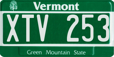 VT license plate XTV253