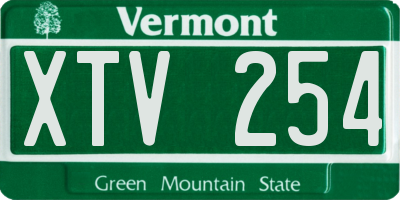 VT license plate XTV254