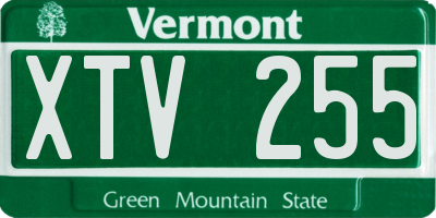 VT license plate XTV255