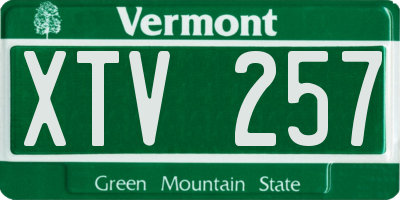 VT license plate XTV257