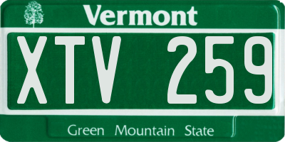 VT license plate XTV259