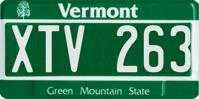 VT license plate XTV263