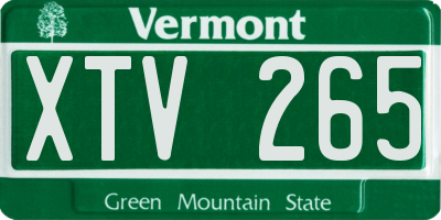 VT license plate XTV265