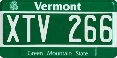 VT license plate XTV266