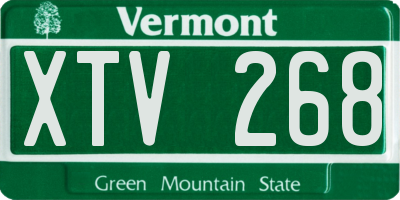 VT license plate XTV268
